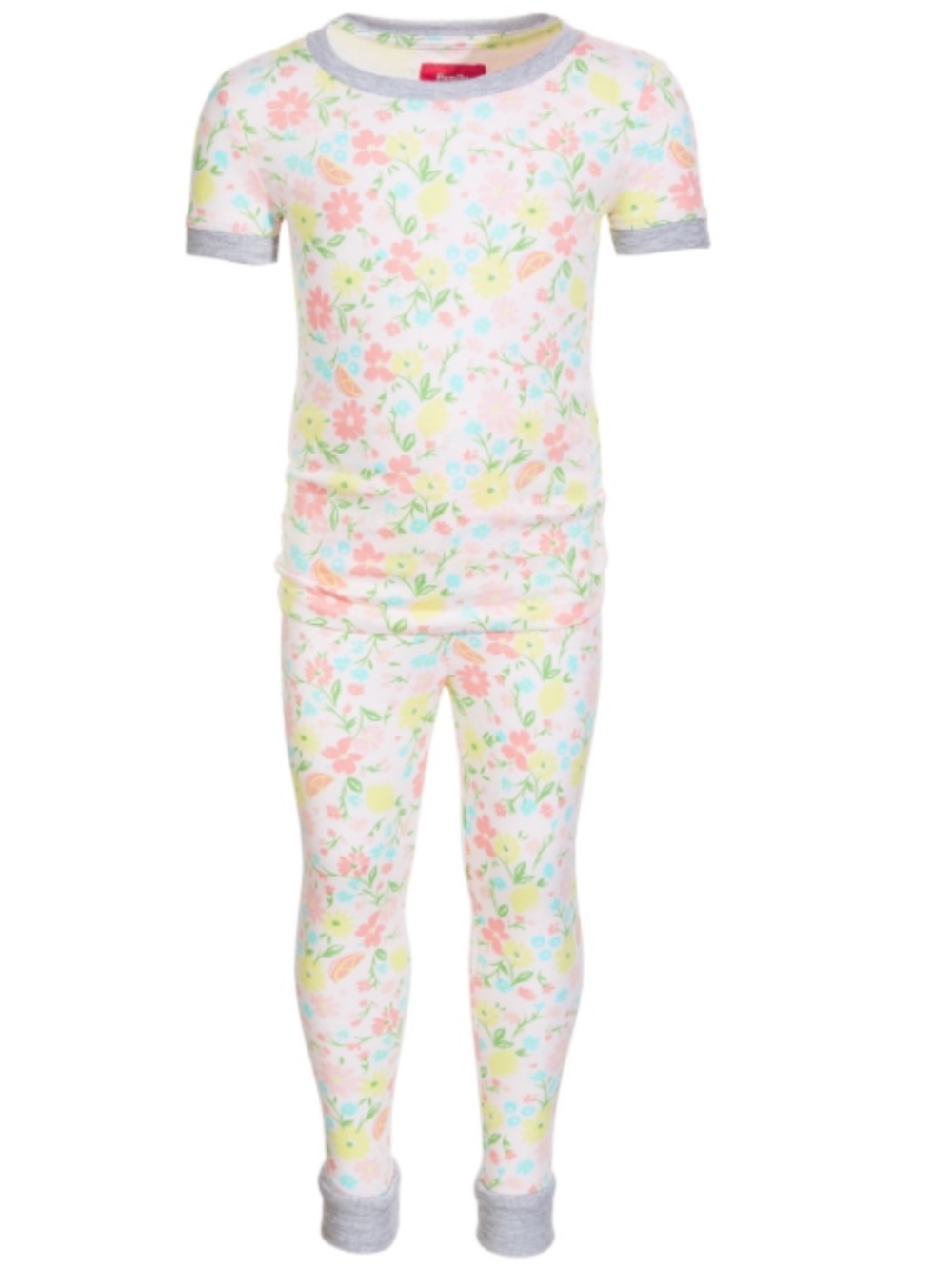 Family Pajamas Toddler Snug Fit Floral Fruits Pajamas Set, Floral Fruits